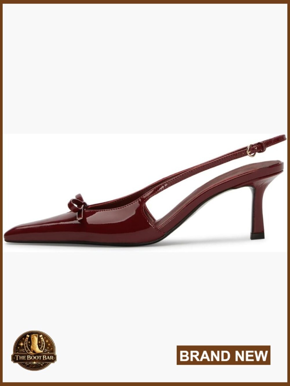 Slingback Heels with Bow Pointed Toe Pumps 2.5 Inch Kitten Heels